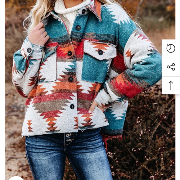 VICI Zion Distressed Button Down Shacket - Rust - Picture 14 of 15